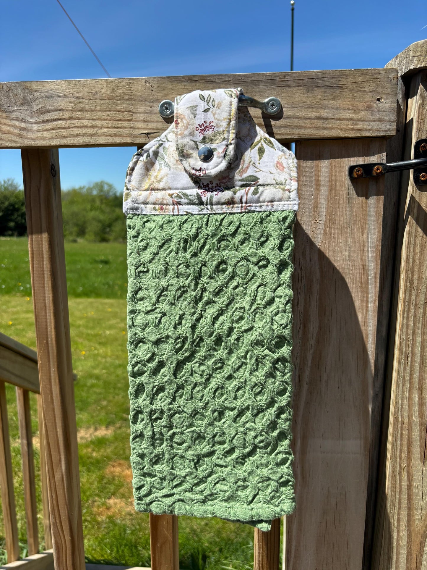 Hanging Kitchen Towel with Snap Closure | Vintage Style Farmhouse Dish Towels| Cottagecore Kitchen
