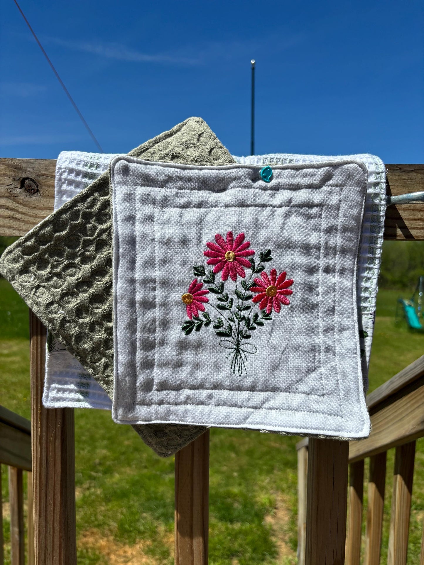Botanical Herb Garden Tea Towels, Dish Cloths, Pot Holders Set