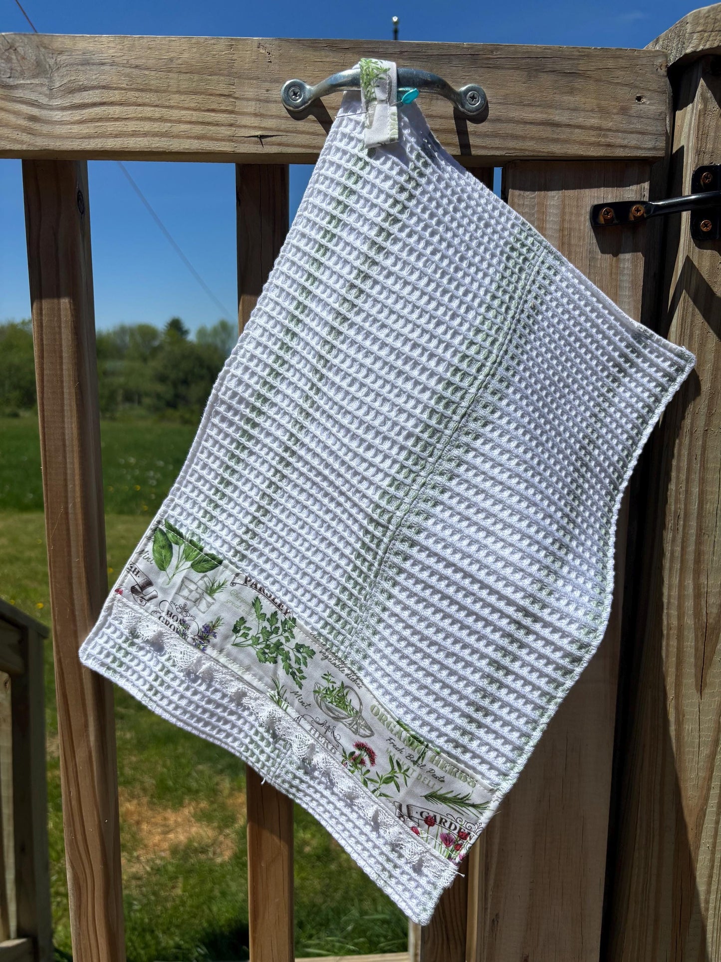 Botanical Herb Garden Tea Towels, Dish Cloths, Pot Holders Set