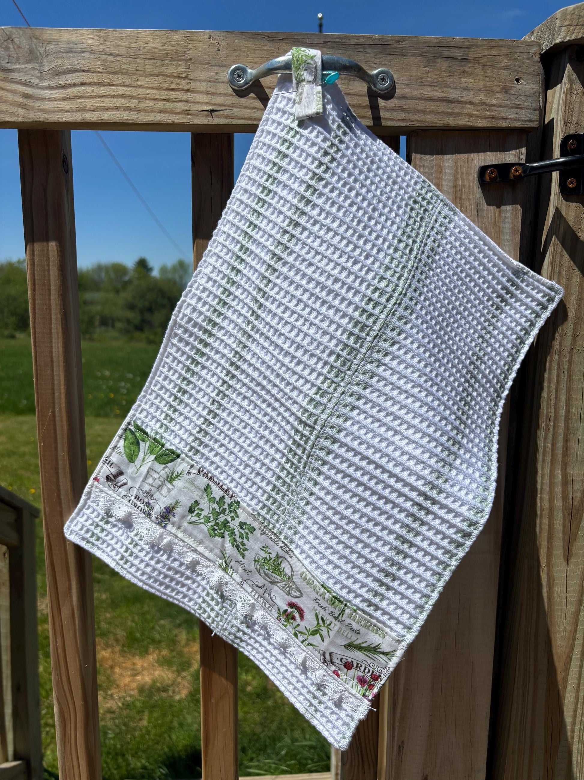 Botanical Herb Garden Tea Towels, Dish Cloths, Pot Holders Set
