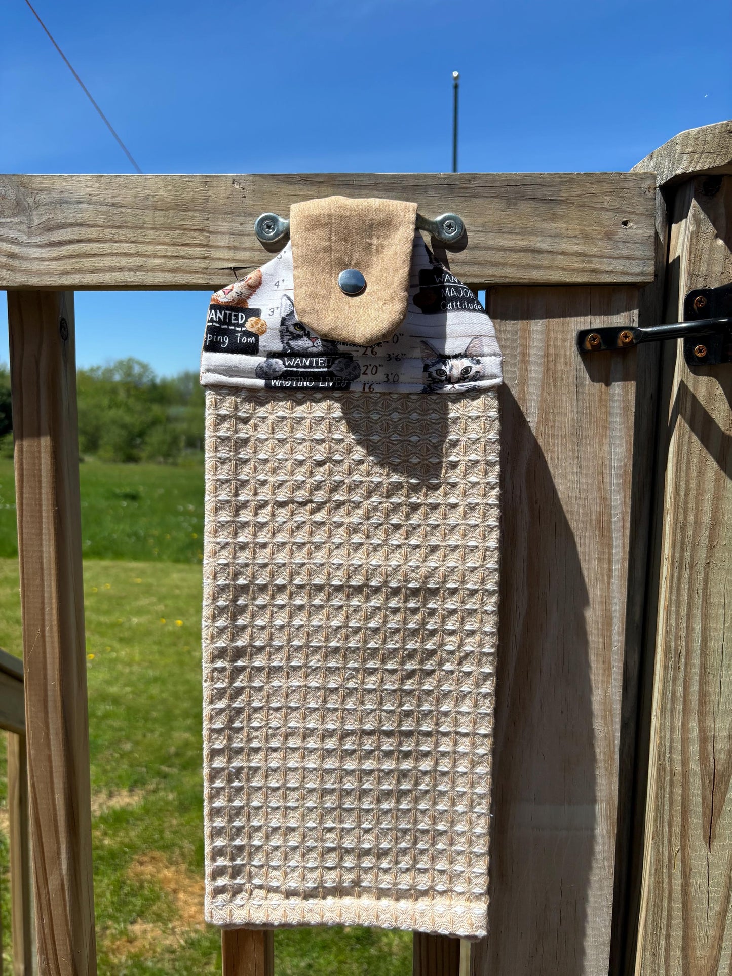 Hanging Kitchen Towel with Snap Closure | Vintage Style Farmhouse Dish Towels| Cottagecore Kitchen