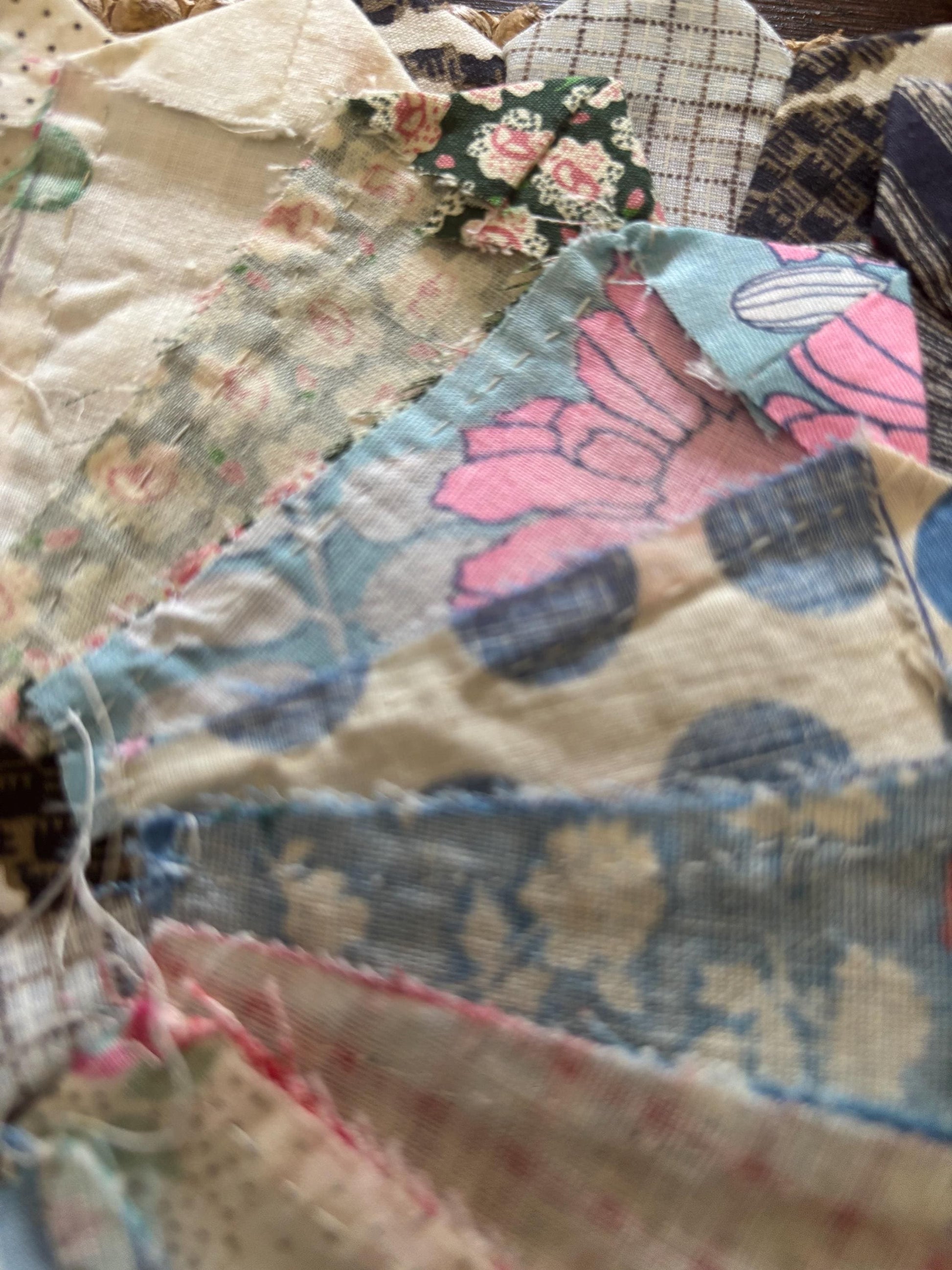 Vintage Quilt Fabric Blocks – 1920s-1940s Authentic Cotton Textiles