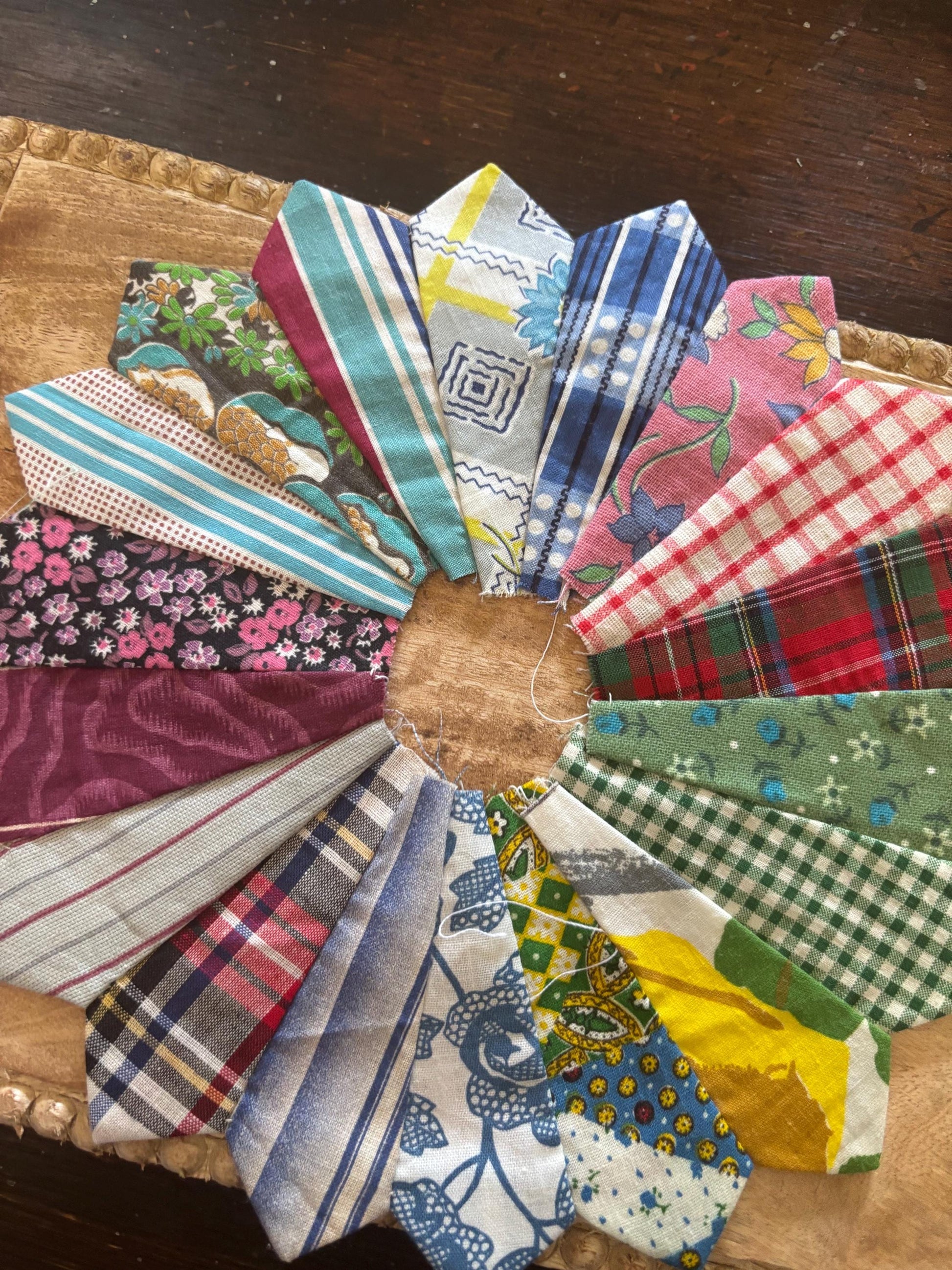 Vintage Quilt Fabric Blocks – 1920s-1940s Authentic Cotton Textiles