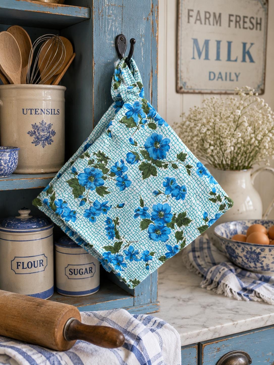 Handmade Pot Holder Sets | Farmhouse Kitchen Decor | Insulated with Mook Fabrics Heat-Tex®