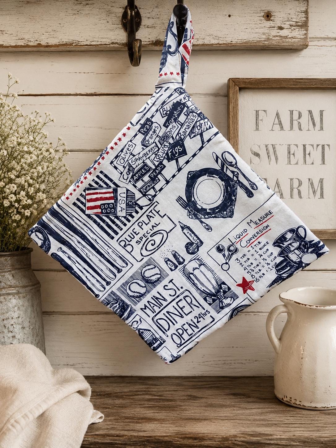 Handmade Pot Holder Sets | Farmhouse Kitchen Decor | Insulated with Mook Fabrics Heat-Tex®