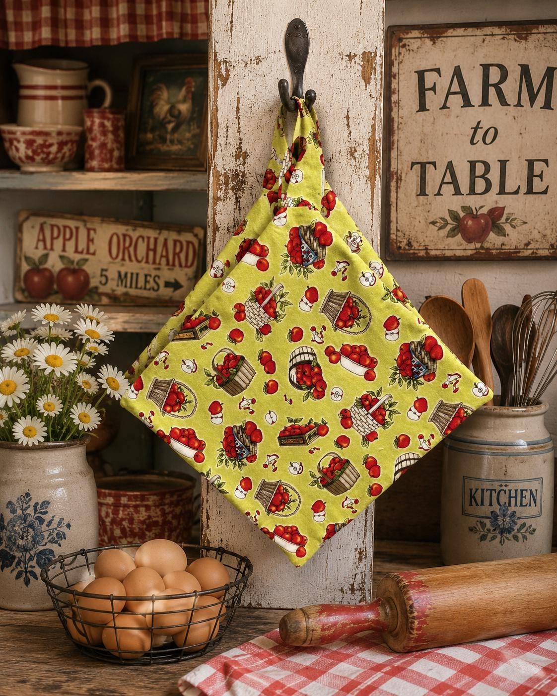 Handmade Pot Holder Sets | Farmhouse Kitchen Decor | Insulated with Mook Fabrics Heat-Tex®