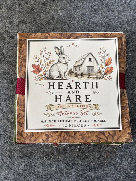 Autumn at Windy Acres Fabric Bundle | 6.5” Autumn Project Squares | 42 Piece Cotton Quilt Fabric Pack | Hearth & Hare