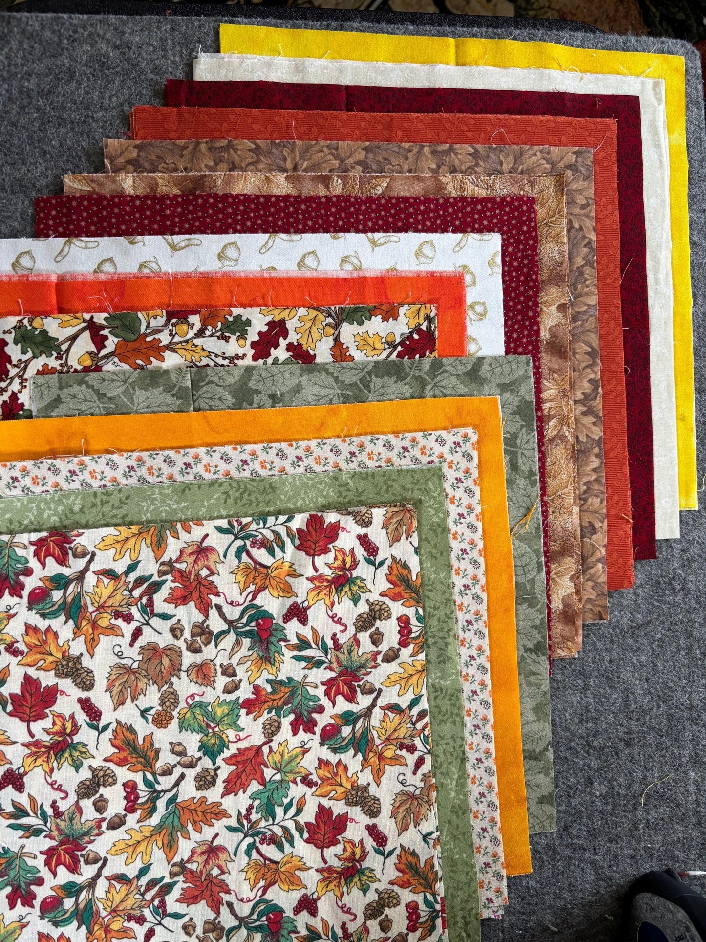Limited Edition Autumn Layer Cake | 42 Curated 10.5” Fabric Squares | Vintage and Out-of-Print Fabrics | Hearth & Hare Studio