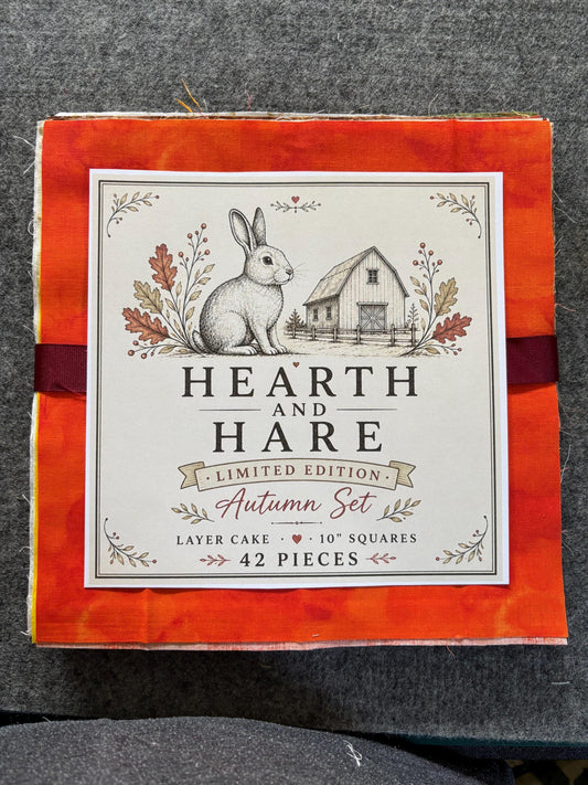 Limited Edition Autumn Layer Cake | 42 Curated 10.5” Fabric Squares | Vintage and Out-of-Print Fabrics | Hearth & Hare Studio