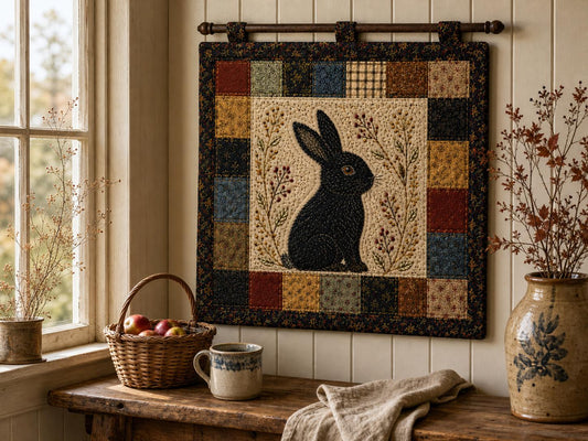Autumn Mischeif Quilt Pattern PDF | Autumn Mischief Rabbit Wall Hanging | Appliqué and Embroidery Sewing Pattern